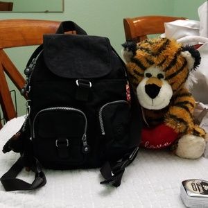 Kipling black backpack, 100% synthetic